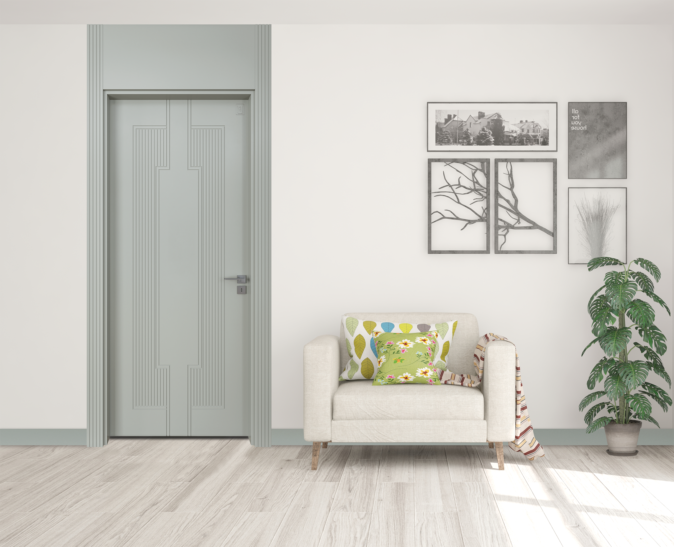 BY-4038V Porte intérieure laqué Vitrée